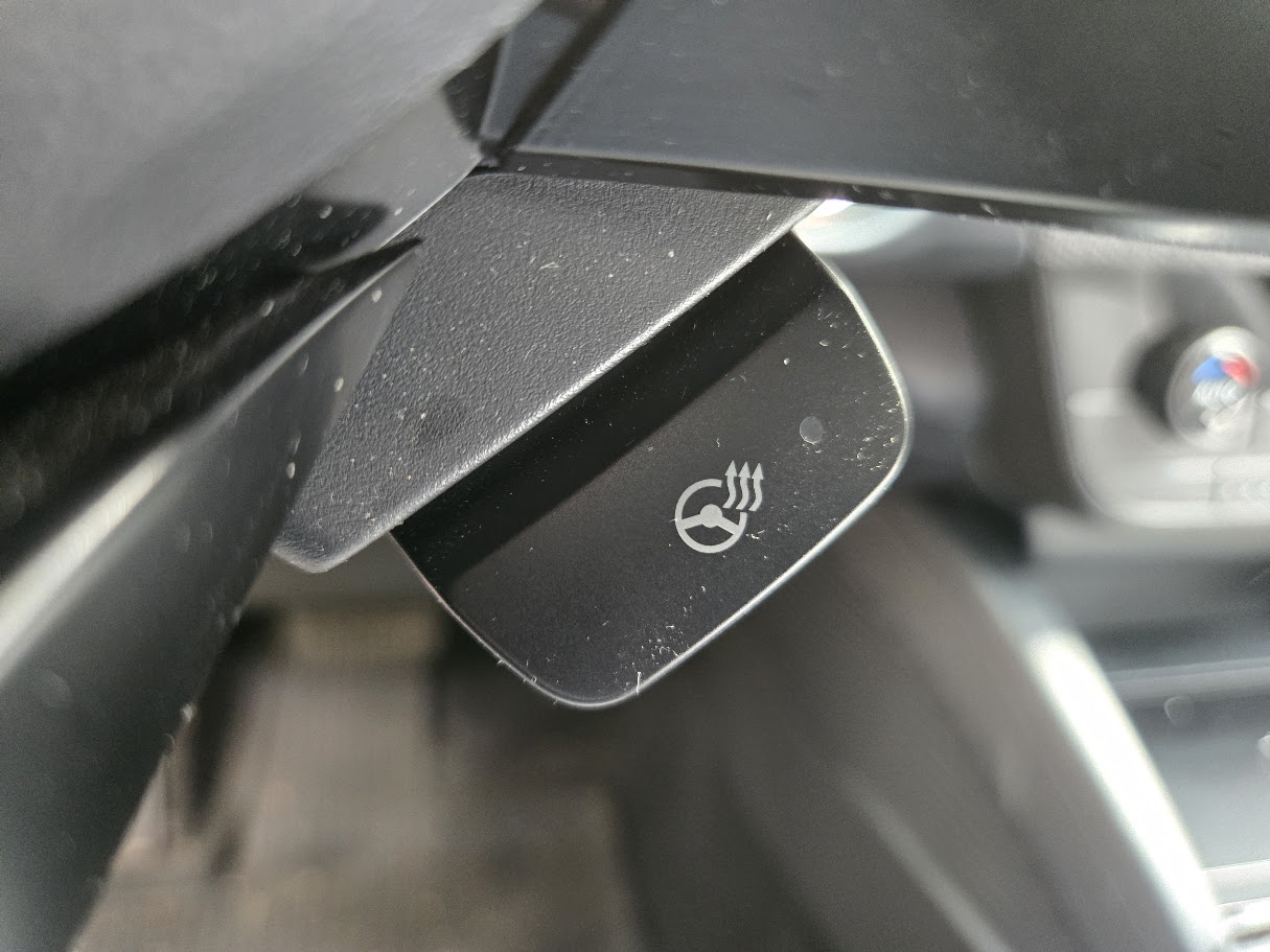 The heated steering wheel on a Subaru Outback.
